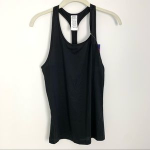 NWT ASICS Size XS Women’s Black Racerback Workout Tank, Mesh Type Fabric